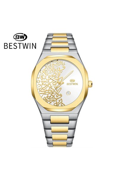 Bluejw ساعة رجالية جديدة من BESTWIN بتصميم عصري بنقش رخامي، شاشة بسيطة، سوار ...