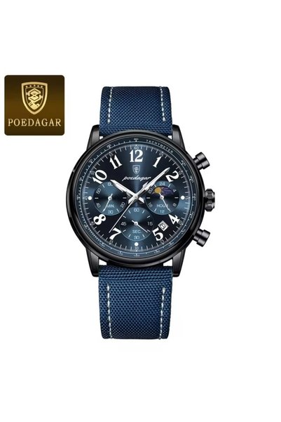 Bluejw ساعة رياضية فاخرة POEDAGAR 808 للرجال مقاومة للماء مع إضاءة وكرونوغراف...