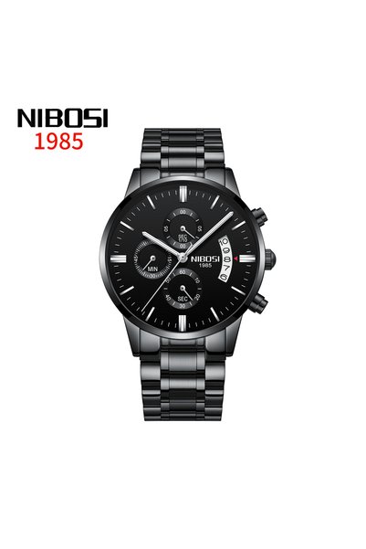 Bluejw ساعة يد رجالية كوارتز NIBOSI 2309 بحزام من الفولاذ المقاوم للصدأ مقاوم...