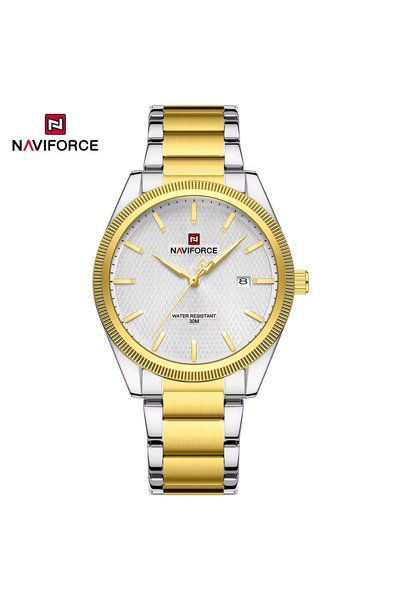Bluejw NAVIFORCE 9276 Calendar Watch for Men Luxury Business Stainless Steel ...