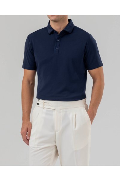 TerziAdemAltun Italian Style Slim Fit Men's Italian Collar Short-Sleeved Knit...