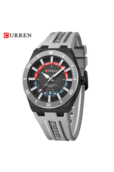 Bluejw ساعة رجالية أنيقة من CURREN 8491 مع سوار سيليكون، حركة كوارتز، تصميم ك...