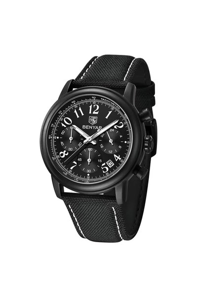 Bluejw Benyar 5190 Nylon Belt Luxury Men's Quartz Wristwatch Sports Leather G...