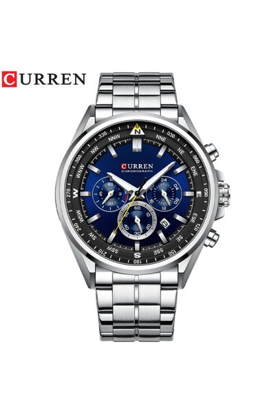 Bluejw ساعات CURREN الفاخرة للرجال، ساعات يد رياضية أنيقة، ساعة كرونوغراف كوا...