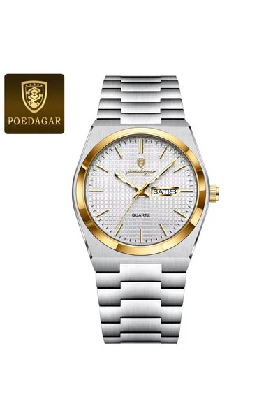 Bluejw POEDAGAR Men's Stainless Steel Quartz Watches 821 Luxury Fashionable W...