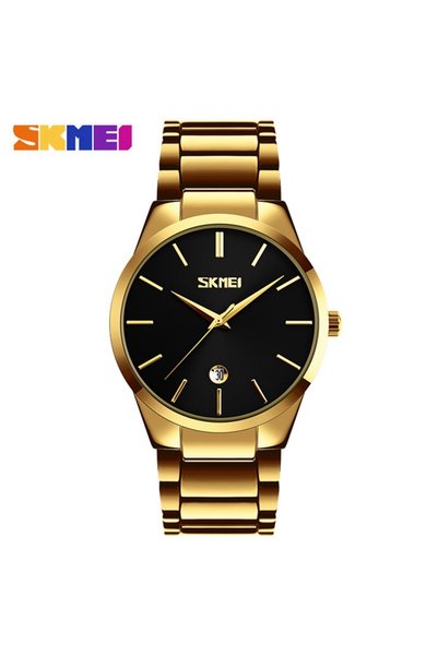 Bluejw ساعة SKMEI 9140 للرجال بحزام معدني، ساعة كوارتز للرجال مع تقويم كامل، ...