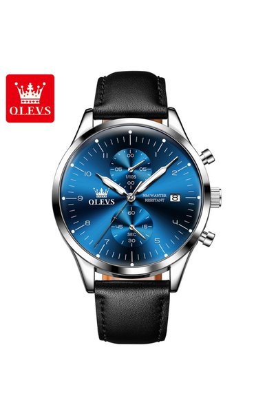 Bluejw ساعة يد رجالية أصلية OLEVS 2880، ساعات كاجوال راقية، ساعة كرونوغراف كو...