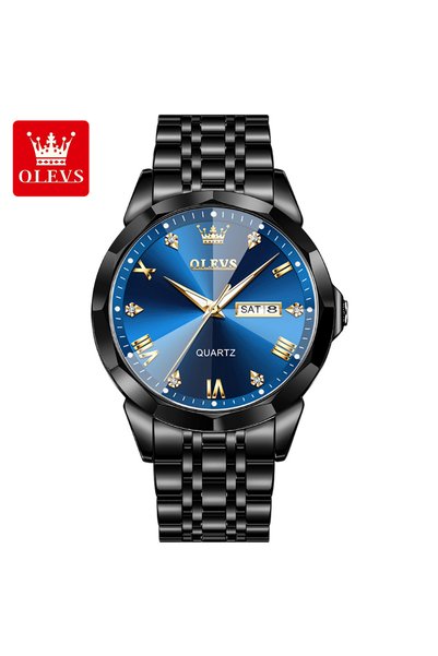 Bluejw ساعة OLEVS 9931 الفاخرة بشعار مخصص، كوارتز مقاوم للماء مع تقويم، ساعة ...