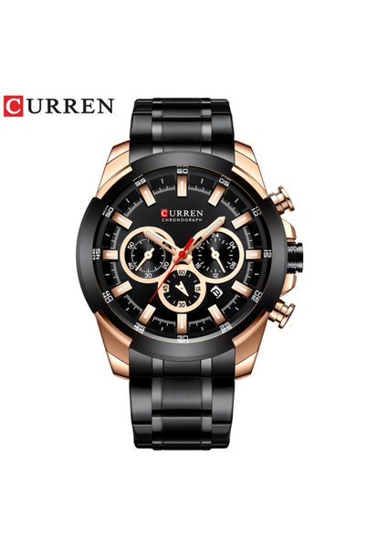 Bluejw ساعة يد رجالية CURREN 8361 مقاومة للماء مع خاصية الكرونوغراف، هدية للر...