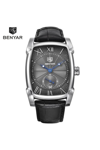 Bluejw BENYAR 5114 5114M Casual Leather Sports Date Waterproof Men Wrist Watc...