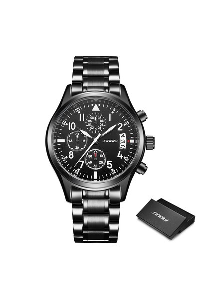 Bluejw Wholesale Calendar Steel Band Quartz Watch Set Men's Business Watch Th...