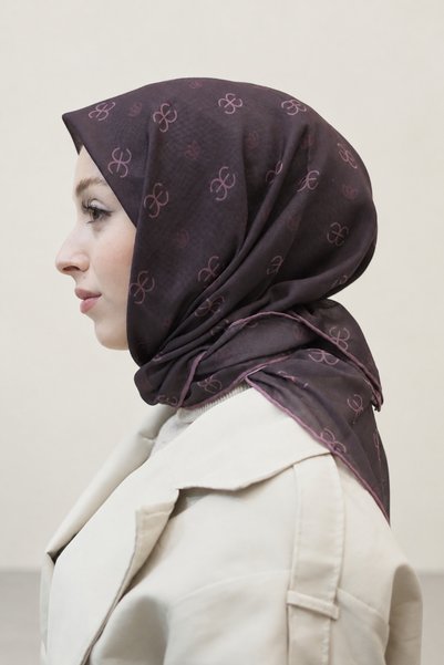 efdal şal eşarp Monogram Pattern Soft Scarf