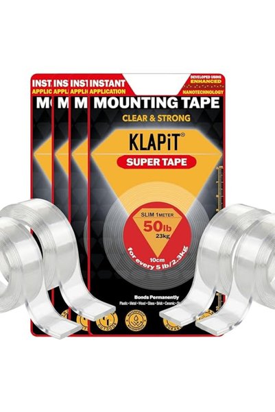 KLAPITA KLAPiT SUPER TAPE Double Sided Tape Heavy Duty Mounting Tape Holds 50...