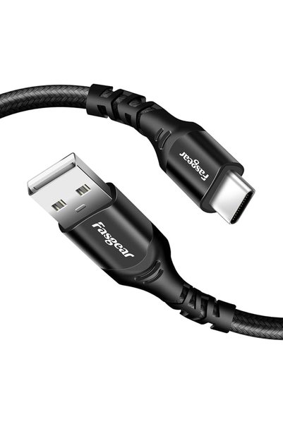 Fasgear كابل USB-C، عبوة واحدة بطول 10 أقدام، كابل شحن سريع من النوع C مجدول ...