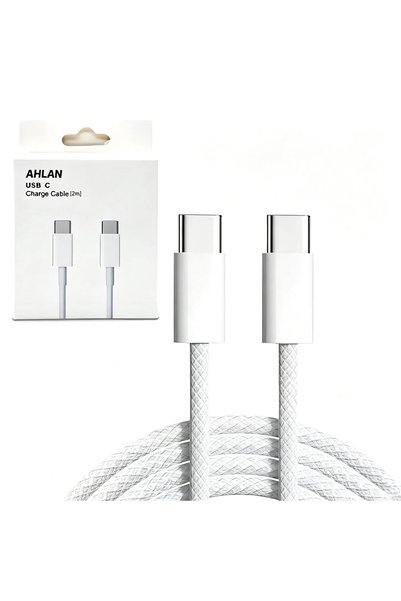 AHLAN كابل USB-C إلى Type-C أصلي بقوة 60 واط - شحن سريع متوافق مع آيفون 15 بر...