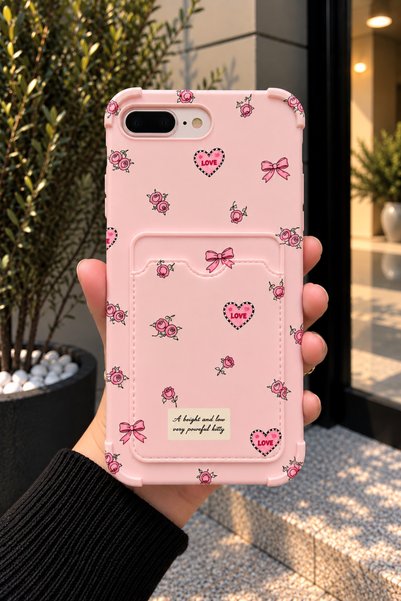 OVADA İphone 7 Plus / 8 Plus Uyumlu Kartlıklı Telefon Kılıfı