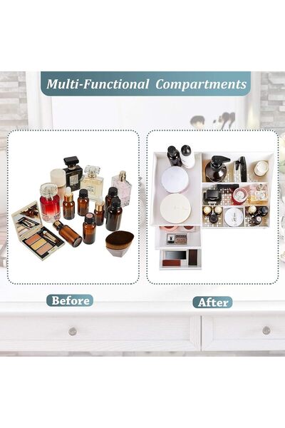 GENERAL Makeup Organizer Jewelry Storage Box - Cosmetic Dresser Drawers Deskt...