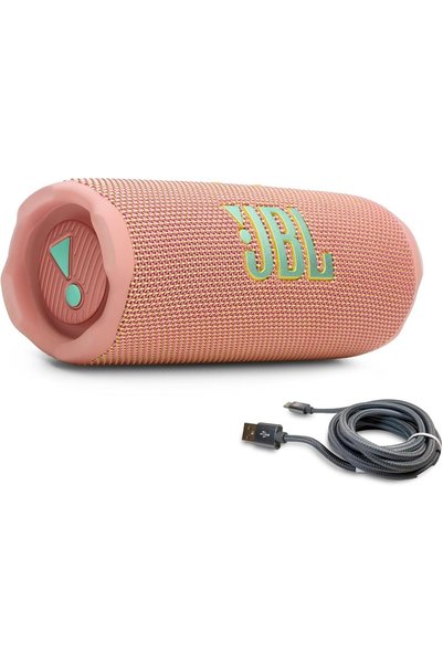 JBL Flip 7 (Pink) + Bundle with USB-C Braided Cable
