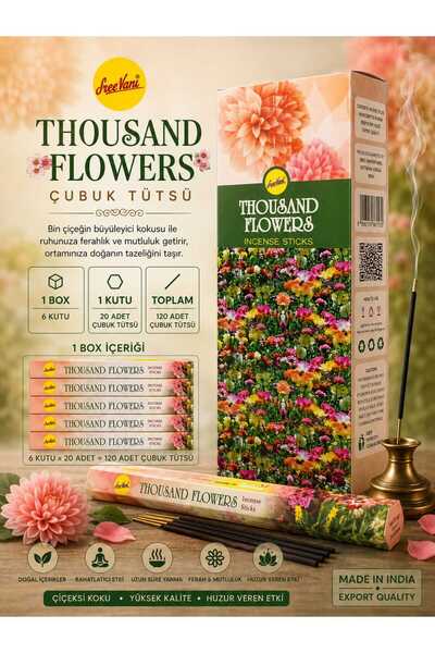 XTRIKE ME Thousand Flowers Çubuk Tütsü – Çiçeksi ve Ferah Koku 20 Adet Karışık çiçek / çiçek bahçesi esintisi