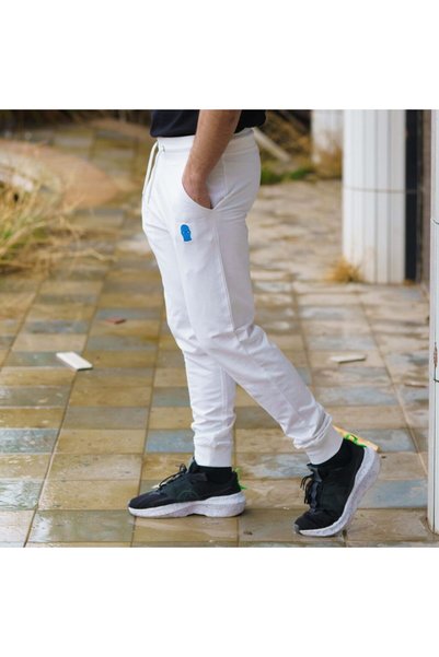 GHETTO Λευκές Ανδρικές Μοντέρνες Αθλητικές Φόρμες |   Παντελόνια Streetwear -...