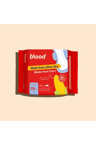 blood Ultra-Thin Corn Pads with Wings - Heavy 29cm - 12 Pads