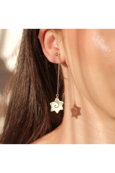 Lolit Cercei Soare Aztec, argint placat cu aur