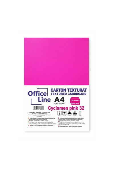 Officeline Carton texturat A4 220g roz ciclam 32 top 20 coli