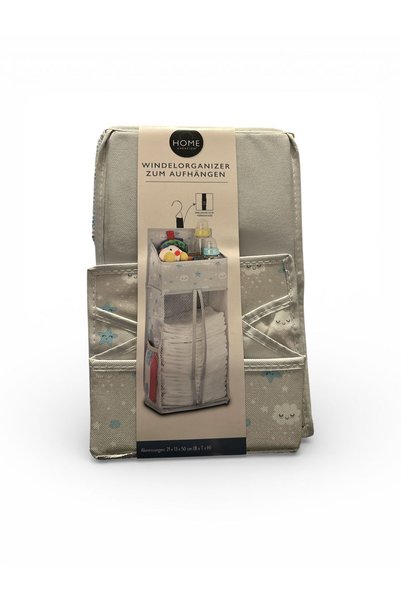HOME CREATION Organizator Scutece Suspendabil – 50 cm – Gri cu Steluțe Albast...