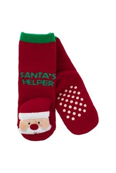 OEM Sosete de Craciun Rosii Albe Mos Craciun "Santa's Helper"" Anti-slip"