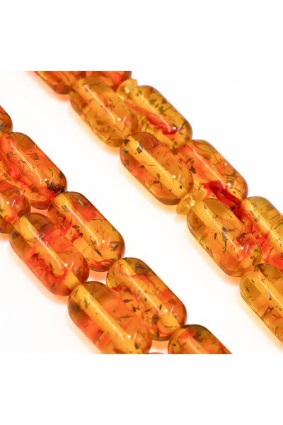 Generic Brand Epoxy Rosary Beads – 33 Pieces, 8–16mm Barrel Tasbih, Amber Orange