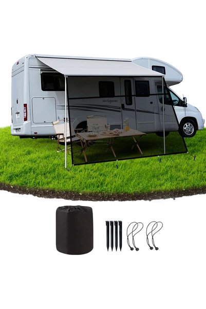 Ezcasch Parasolar pentru autorulotă, 2 m x 3,3 m, Paravan de intimitate.