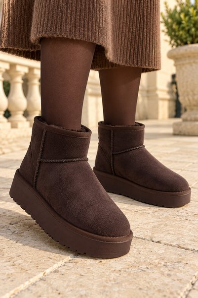 Beyza shoes İçi Kürklü Süet Görünümlü Kadın Kışlık Bot