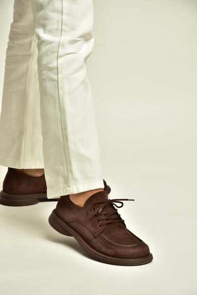 Fox Shoes Z996161002 Kahverengi Süet Bağcıklı Mosen Burunlu Casual Comfort Ayakkabı