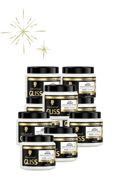 Schwarzkopf 9 قطع من قناع الشعر جليس 4 في 1 لإصلاح وبناء الشعر 400 مل
