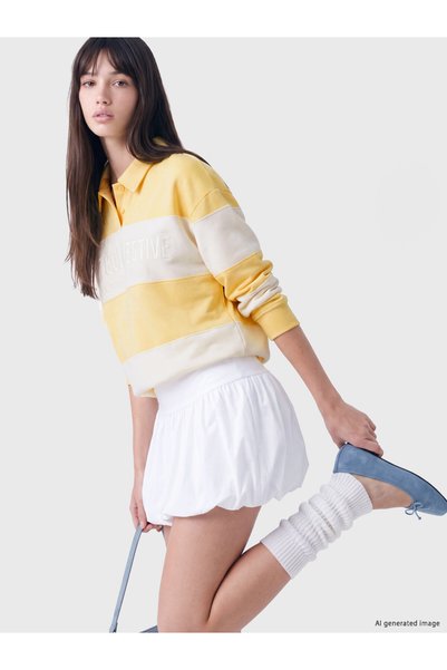 LC Waikiki Hanorac Relaxat pentru Femei cu Guler Polo Brodat