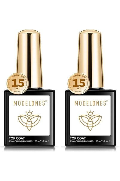 modelones Store طلاء أظافر جل نصف دائم من موديلونز، طبقة علوية بدون مسح، 15 م...