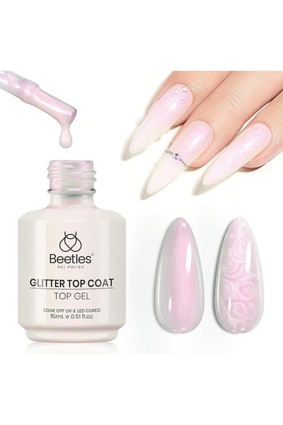 beetles Gel Polish طلاء جل علوي شفاف بدون مسح - طلاء أظافر جل بلمسة نهائية لا...