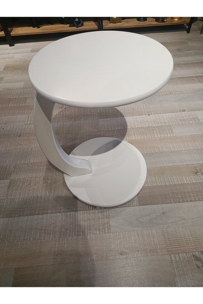 Store MERCAN MOBİLYA Tekerlekli C Yan Sehpa &Koltuk Sehbası Beyaz Renk