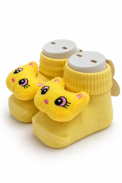 Babyhola 0-6 Ay Figürlü Pamuklu 3'Lü Kız Erkek Bebek Çorap Seti 396
