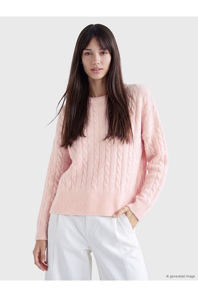 LC Waikiki Pulover Tricotat cu Model Tip Plasă pentru Femei