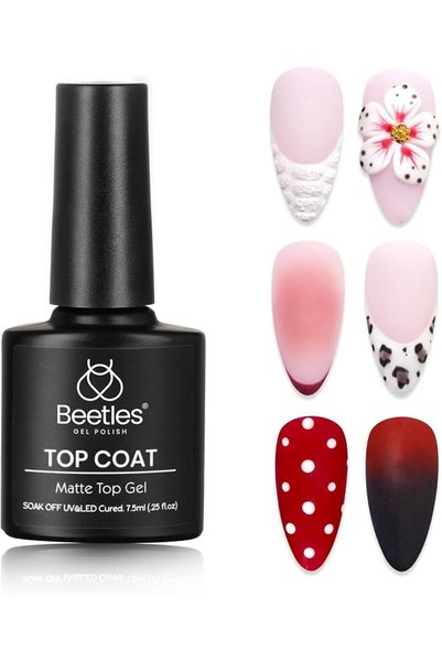 beetles Gel Polish طلاء جل علوي شفاف بدون مسح - طلاء أظافر جل بلمسة نهائية لا...