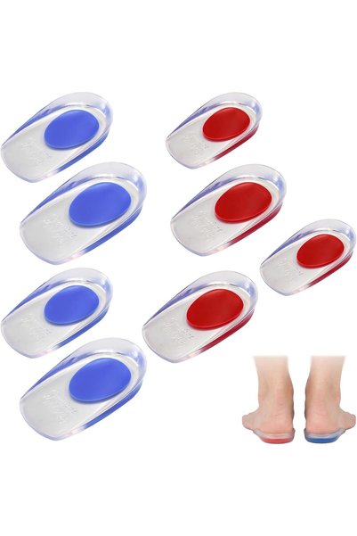 Parlberd 4 Pairs Silicone Gel Heel Cups for Heel Pain Relief – Shock Absorbin...