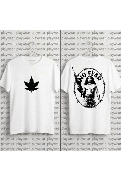 playwear No-Fear-Tisort-2 Printed 100% Cotton Crew Neck T-Shirt