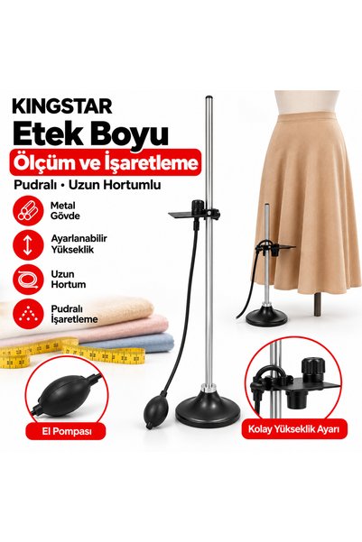 Kingstar Metal Etek Boyu Alma Pudralı Uzun Hortumlu Ölçüm Ve İşaretleme Aparatı