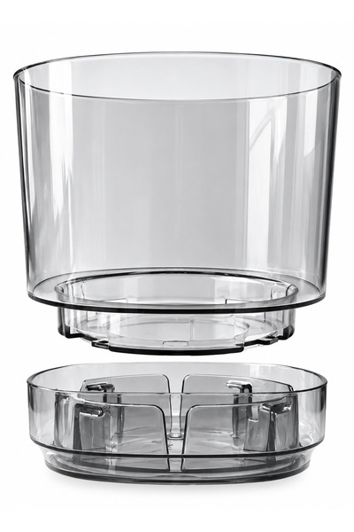 TEMMUZ HOME 2.3 Litre Şeffaf Füme Su Hazneli Orkide Saksısı, Drenajlı, Dekoratif Plastik Çiçek ve Bitki Saksısı