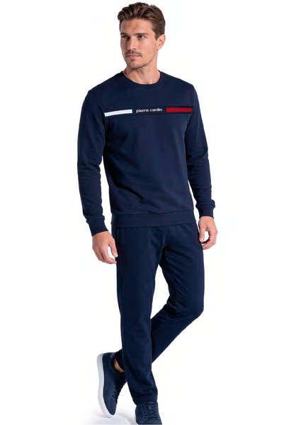 Pierre Cardin 6160 Men's Long Sleeve Tracksuit Set-Navy Blue