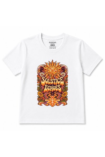 Rabona Fashion Solstice Echoes – Retro Psychedelic Sun and Disco Ball Kids Gr...