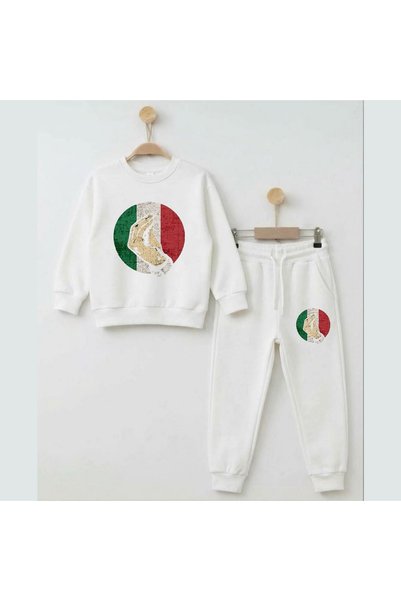 playwear Team Sweatshirt Italy Printed Girls' and Boys' Crew Neck