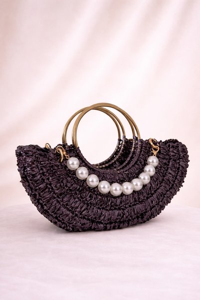 Loopira Atelier İncili Kayık Örgü Çanta
