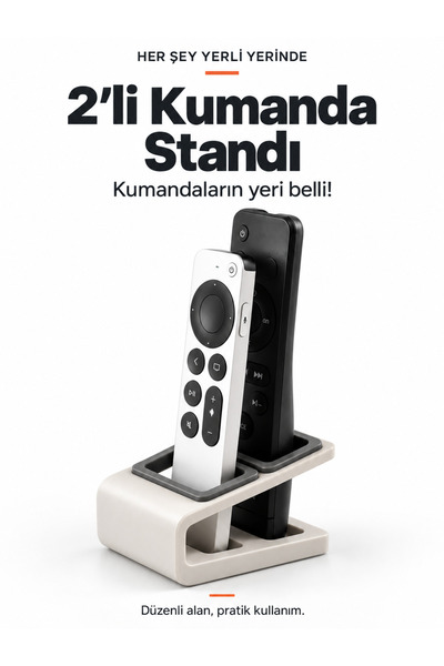 ESG 3D 2’li Kumanda Standı – Masa Üstü Düzenleyici, Minimal TV Kumandalık Org...